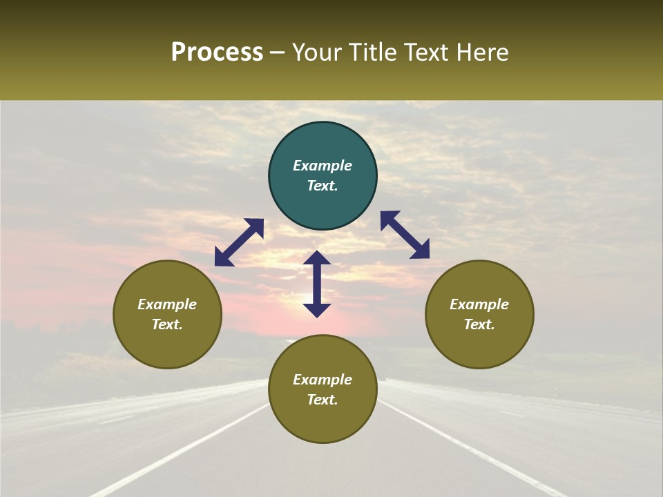 A Road With A Sunset In The Background PowerPoint Template