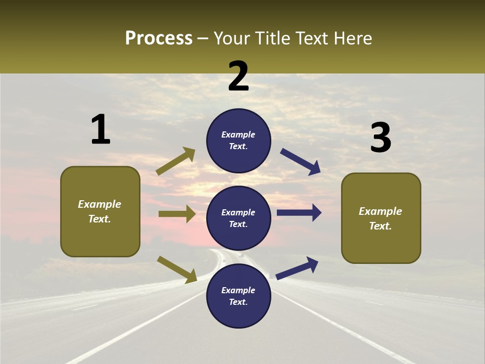 A Road With A Sunset In The Background PowerPoint Template