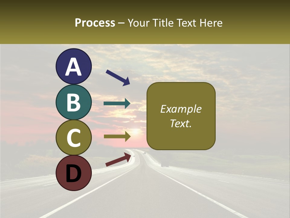 A Road With A Sunset In The Background PowerPoint Template