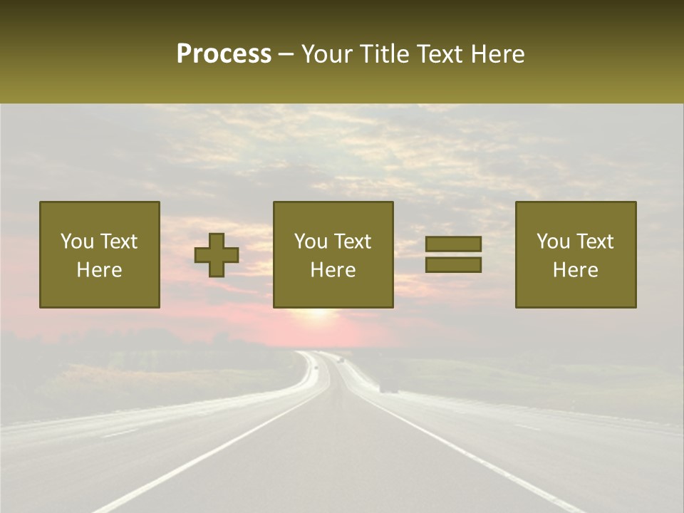 A Road With A Sunset In The Background PowerPoint Template