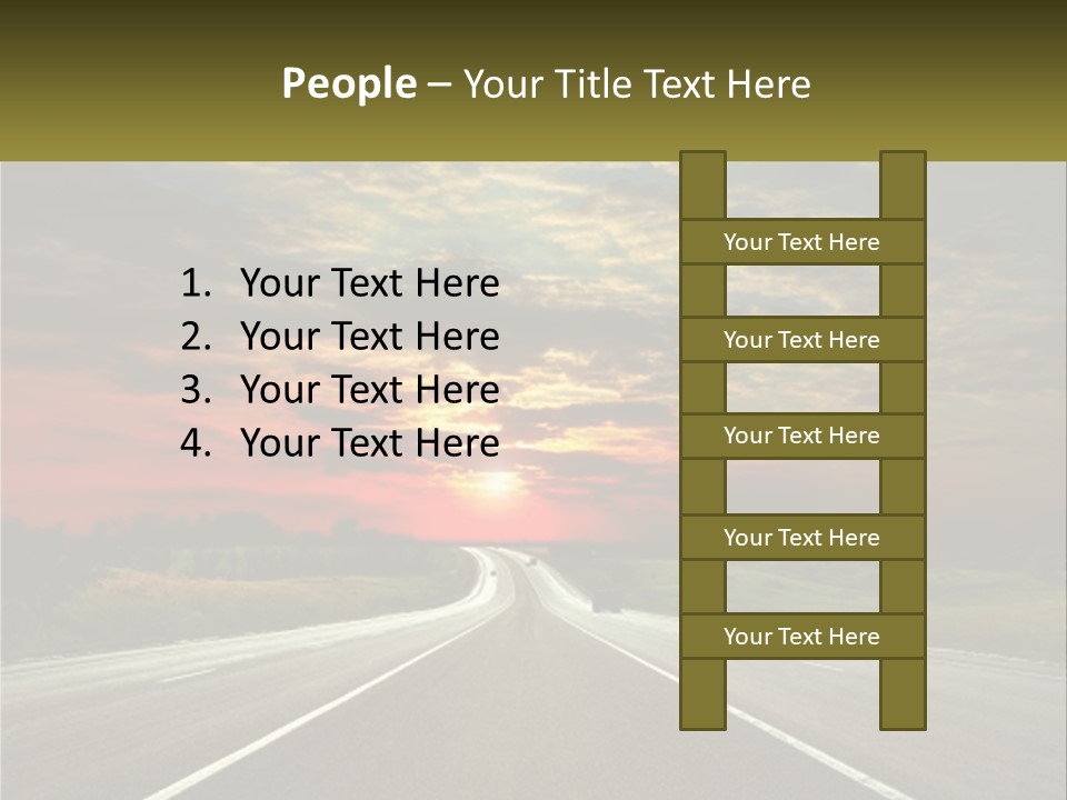 A Road With A Sunset In The Background PowerPoint Template
