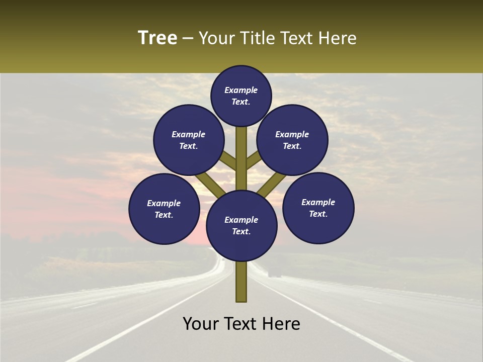 A Road With A Sunset In The Background PowerPoint Template