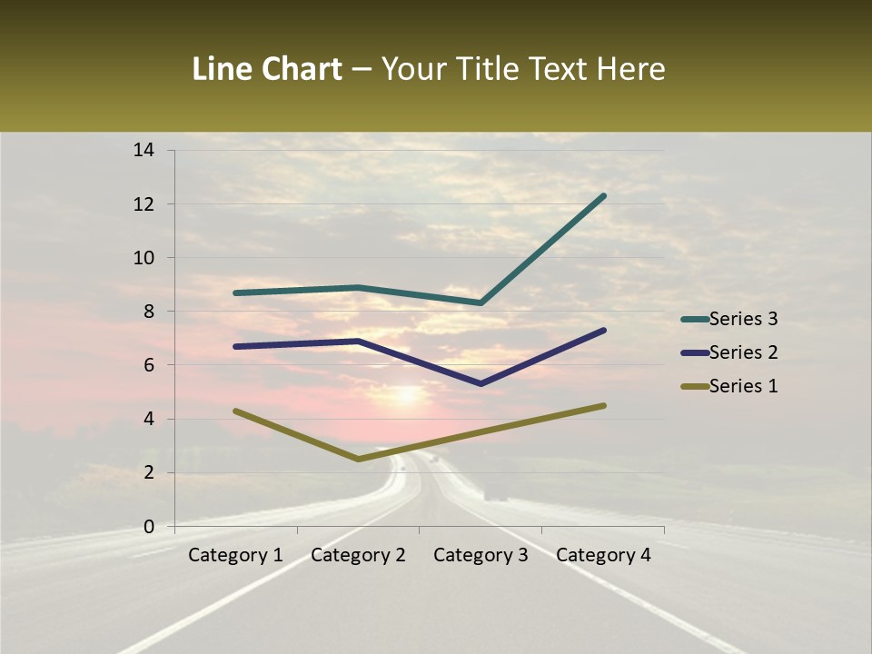 A Road With A Sunset In The Background PowerPoint Template