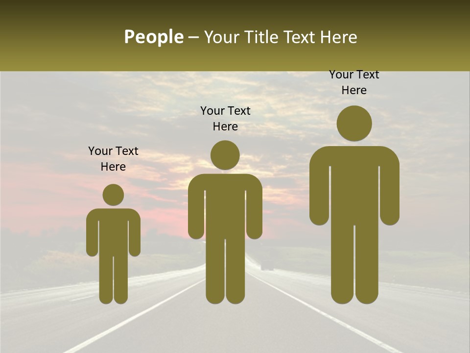 A Road With A Sunset In The Background PowerPoint Template