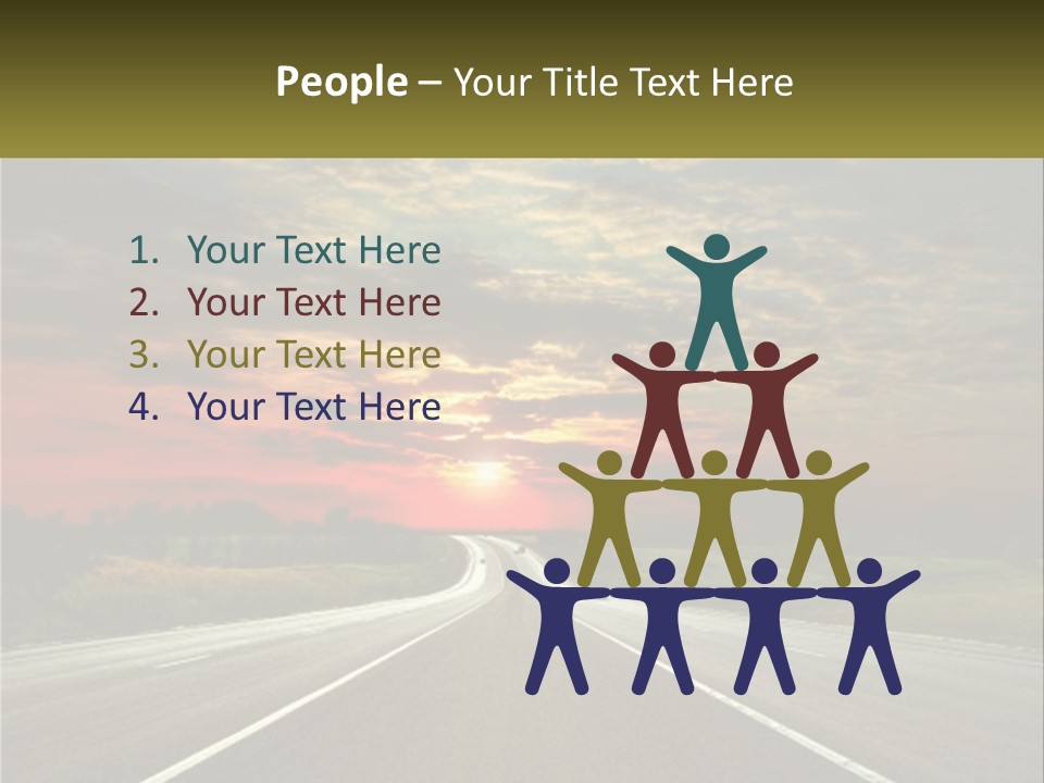 A Road With A Sunset In The Background PowerPoint Template