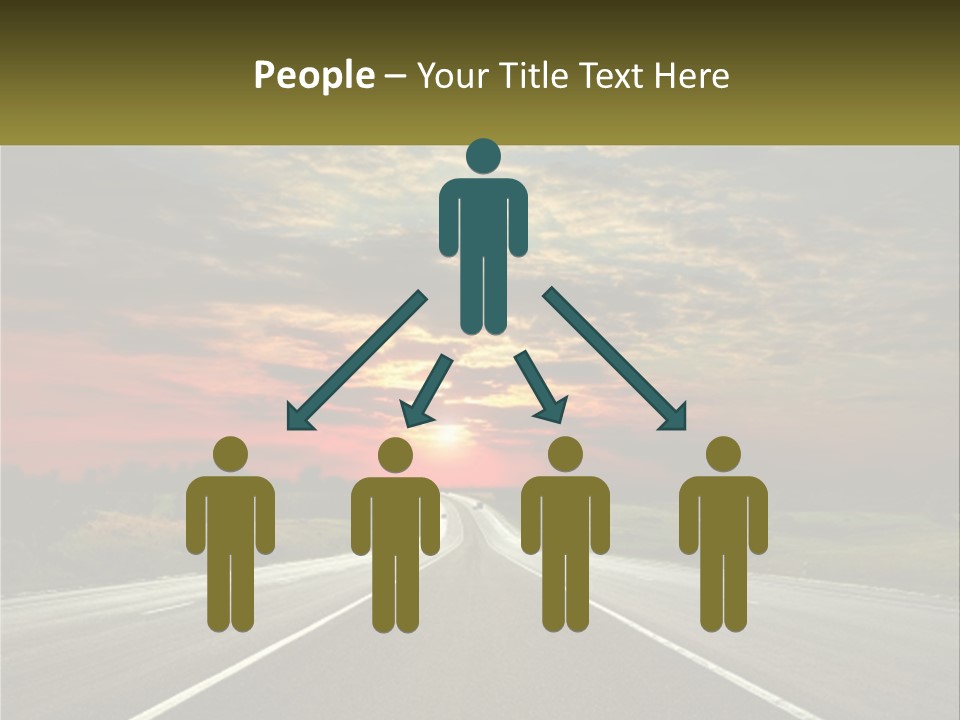 A Road With A Sunset In The Background PowerPoint Template