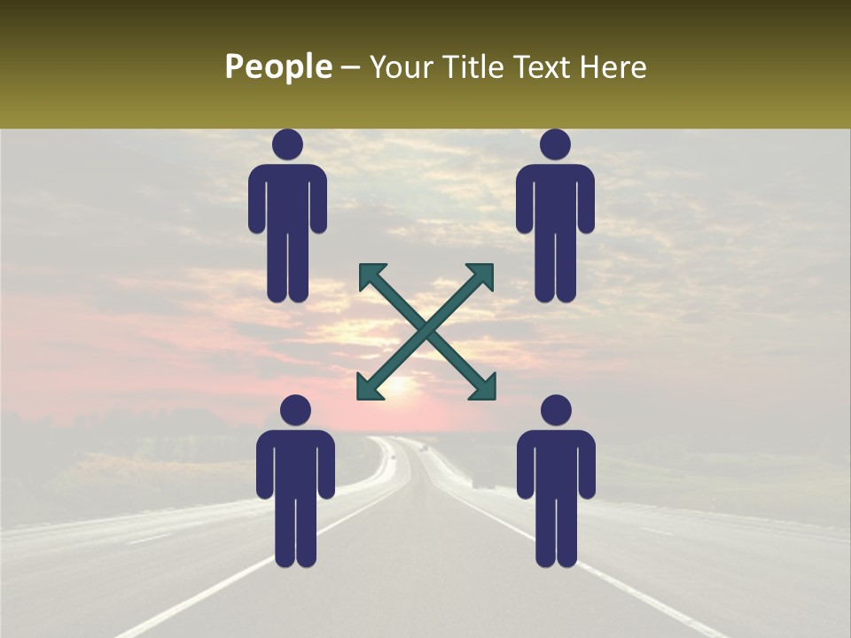 A Road With A Sunset In The Background PowerPoint Template
