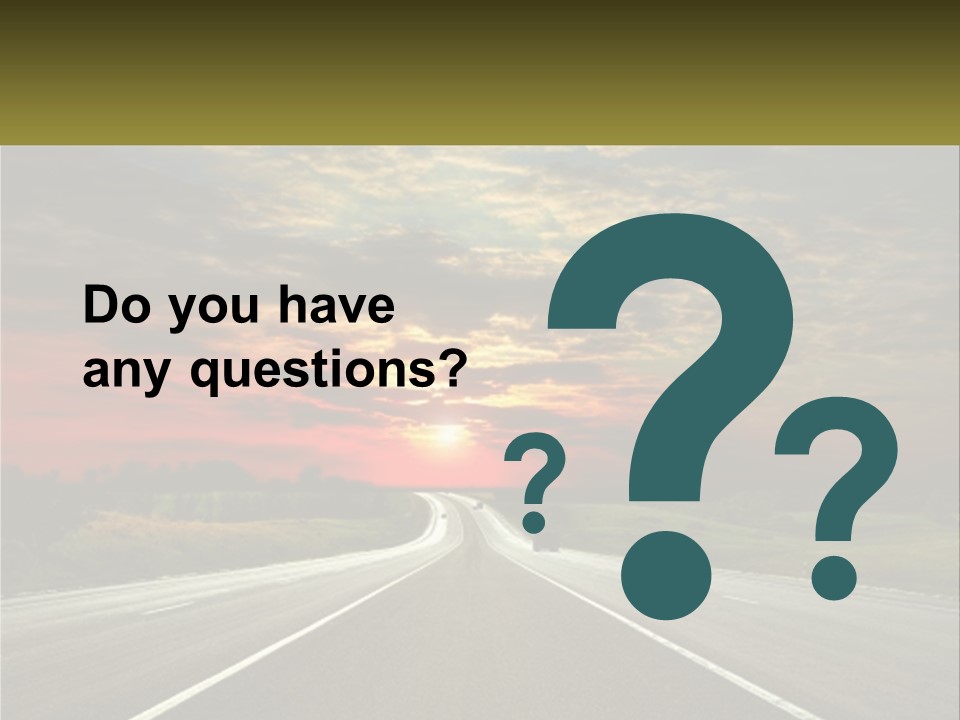 A Road With A Sunset In The Background PowerPoint Template