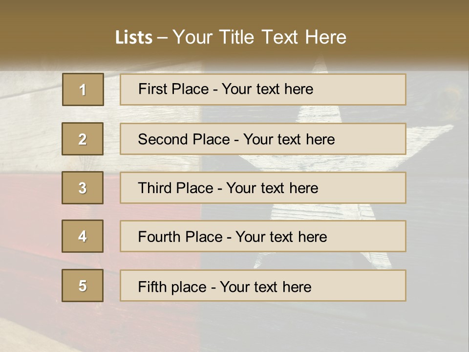 An American Flag Painted On A Wooden Wall PowerPoint Template