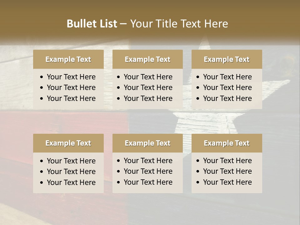 An American Flag Painted On A Wooden Wall PowerPoint Template