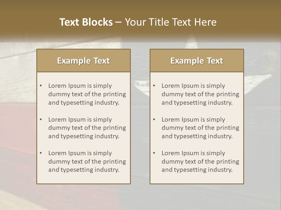 An American Flag Painted On A Wooden Wall PowerPoint Template