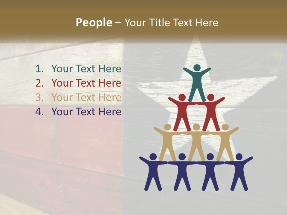 An American Flag Painted On A Wooden Wall PowerPoint Template