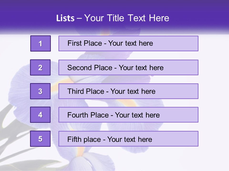 A Purple And Yellow Flower On A White Background PowerPoint Template