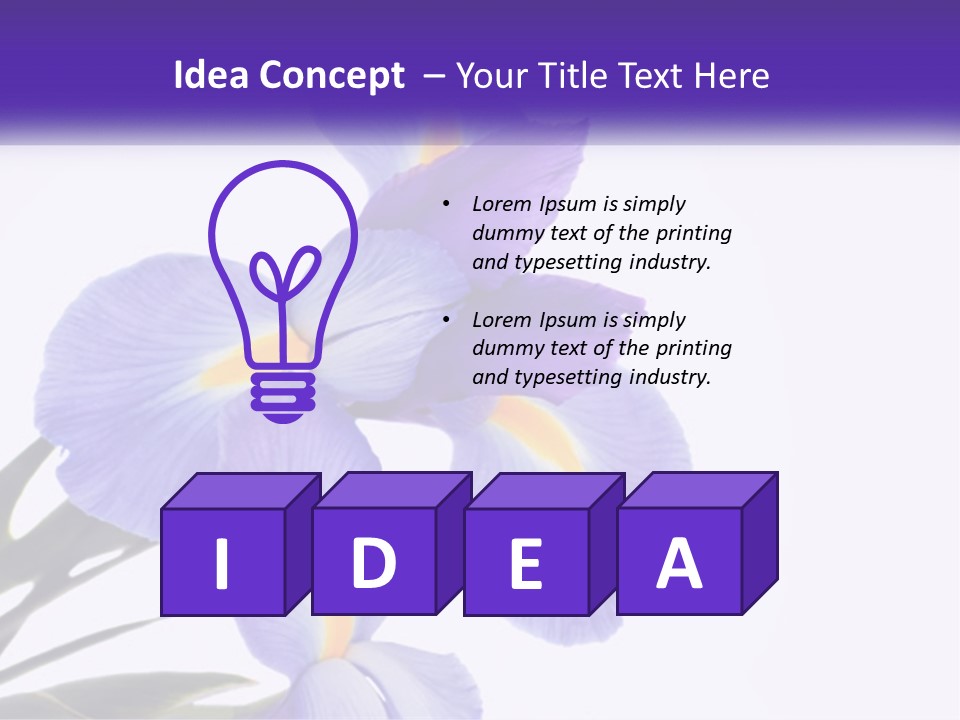 A Purple And Yellow Flower On A White Background PowerPoint Template