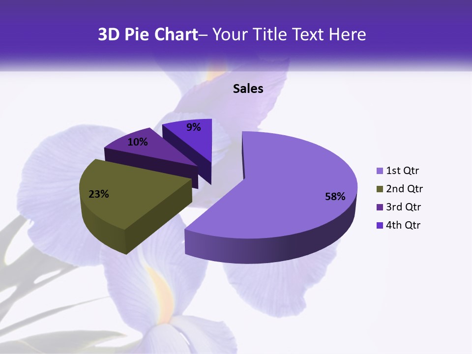 A Purple And Yellow Flower On A White Background PowerPoint Template
