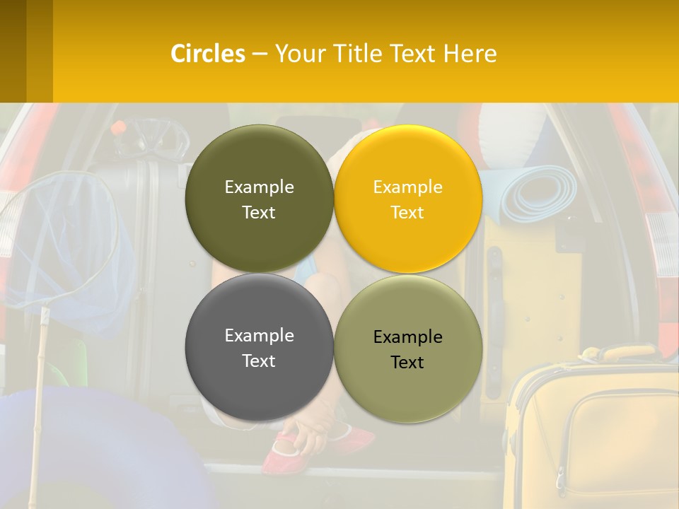 A Young Girl Sitting In The Back Of A Van With Her Dog PowerPoint Template