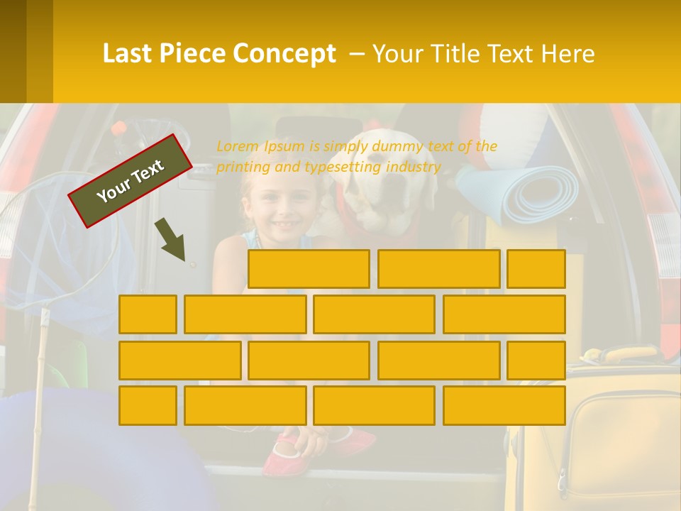 A Young Girl Sitting In The Back Of A Van With Her Dog PowerPoint Template