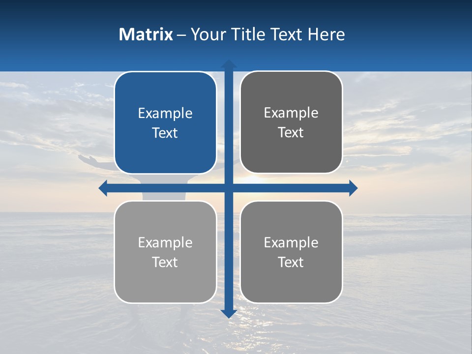 A Man Standing On The Beach With His Arms Outstretched PowerPoint Template