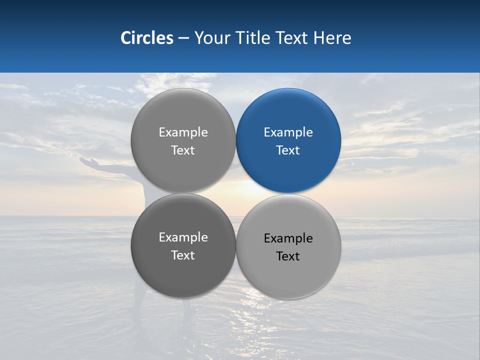 A Man Standing On The Beach With His Arms Outstretched PowerPoint Template