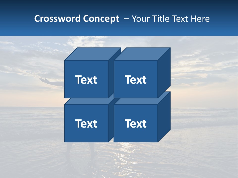A Man Standing On The Beach With His Arms Outstretched PowerPoint Template