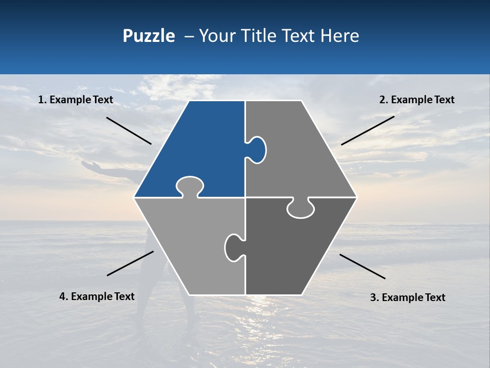 A Man Standing On The Beach With His Arms Outstretched PowerPoint Template