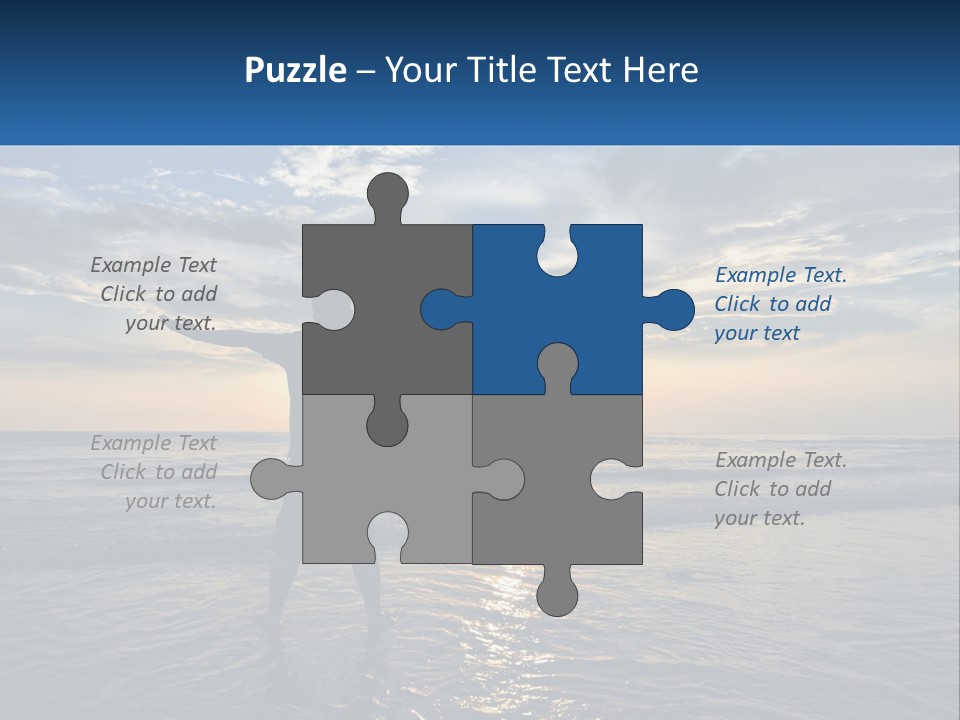 A Man Standing On The Beach With His Arms Outstretched PowerPoint Template