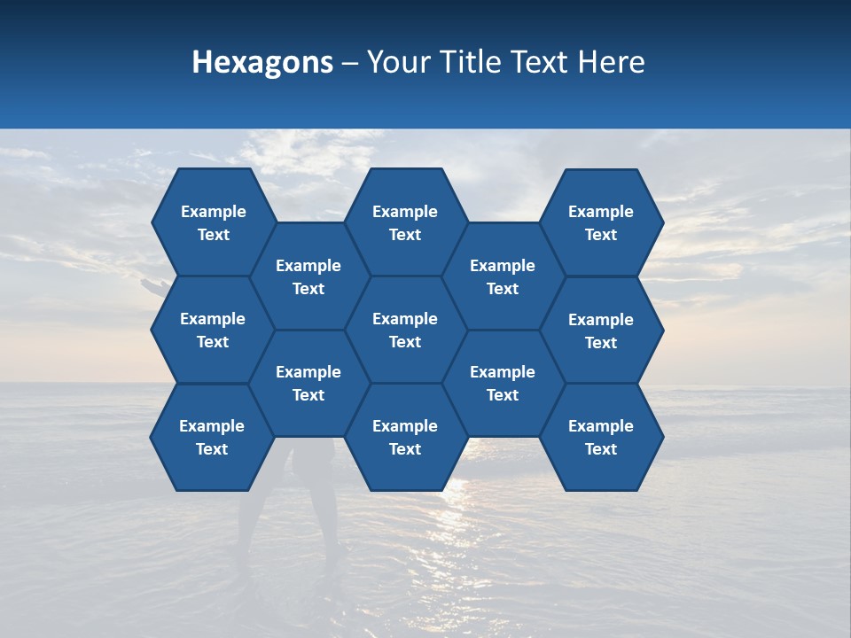 A Man Standing On The Beach With His Arms Outstretched PowerPoint Template