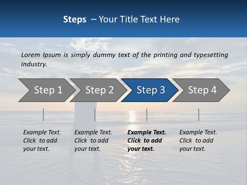 A Man Standing On The Beach With His Arms Outstretched PowerPoint Template