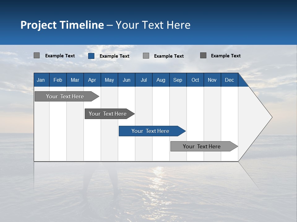 A Man Standing On The Beach With His Arms Outstretched PowerPoint Template