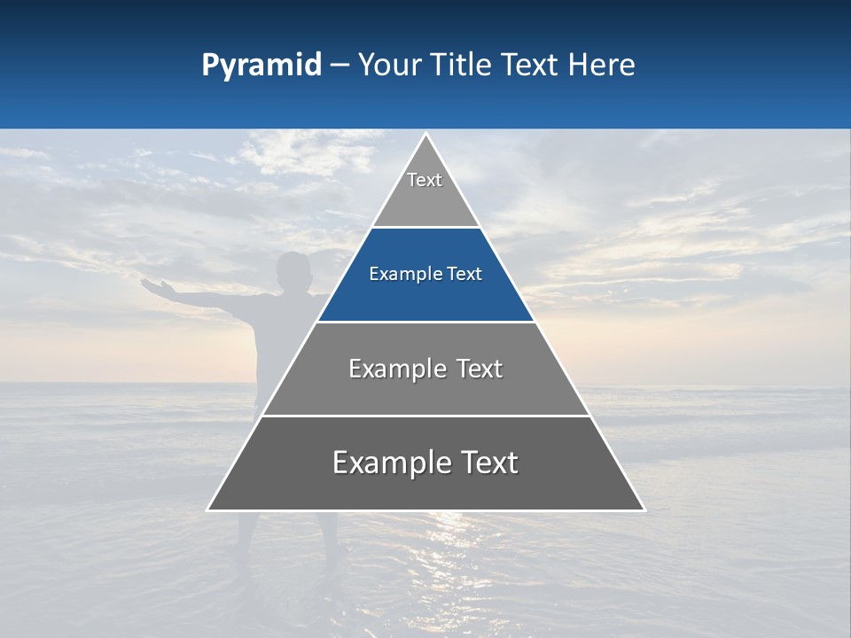 A Man Standing On The Beach With His Arms Outstretched PowerPoint Template