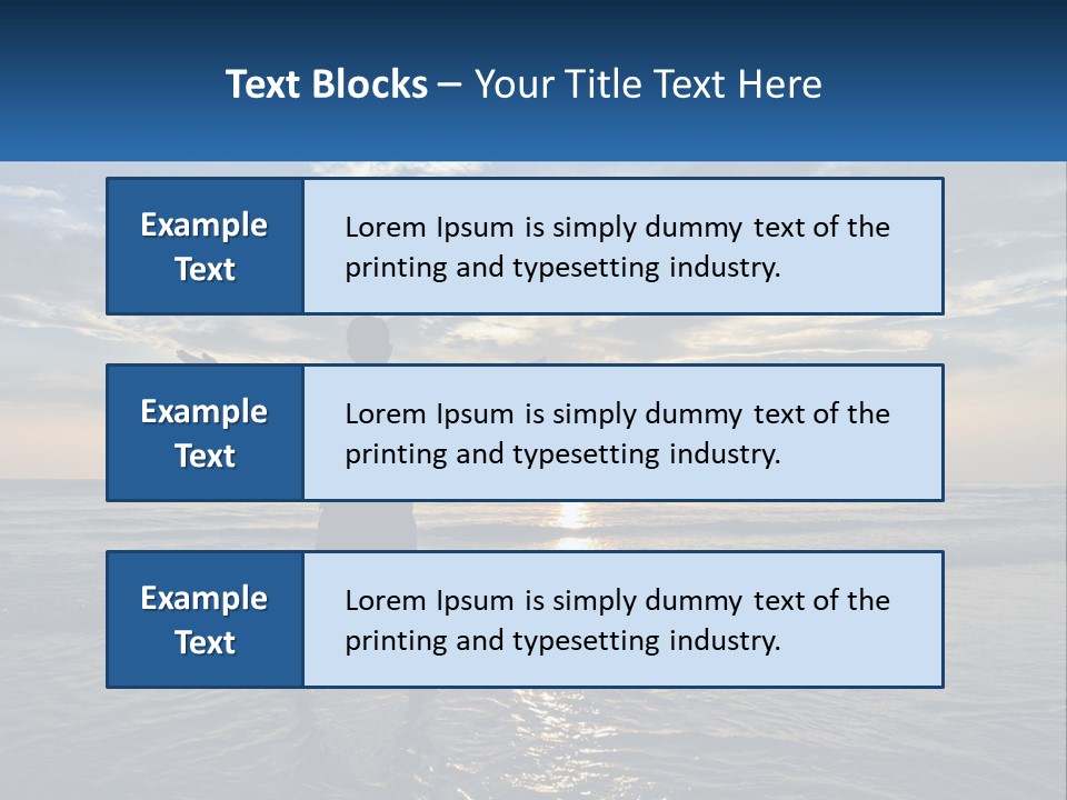 A Man Standing On The Beach With His Arms Outstretched PowerPoint Template