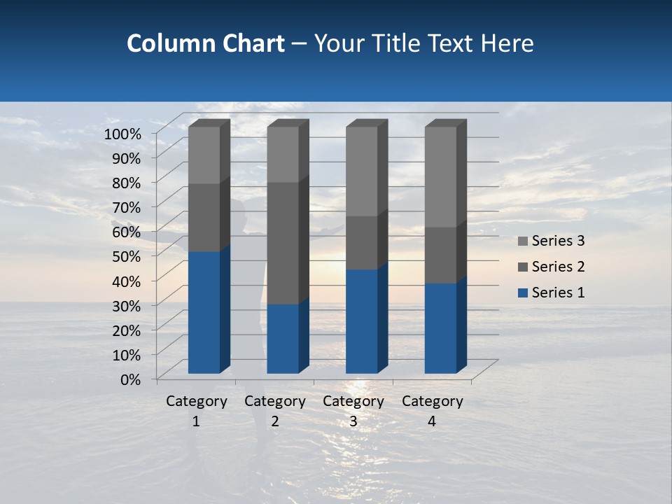 A Man Standing On The Beach With His Arms Outstretched PowerPoint Template