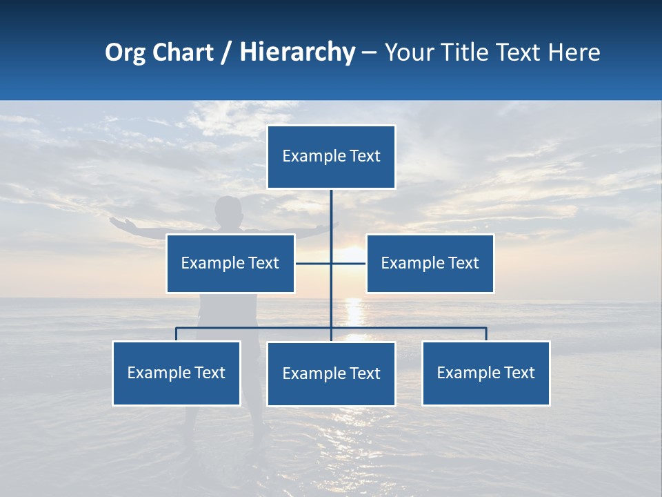 A Man Standing On The Beach With His Arms Outstretched PowerPoint Template