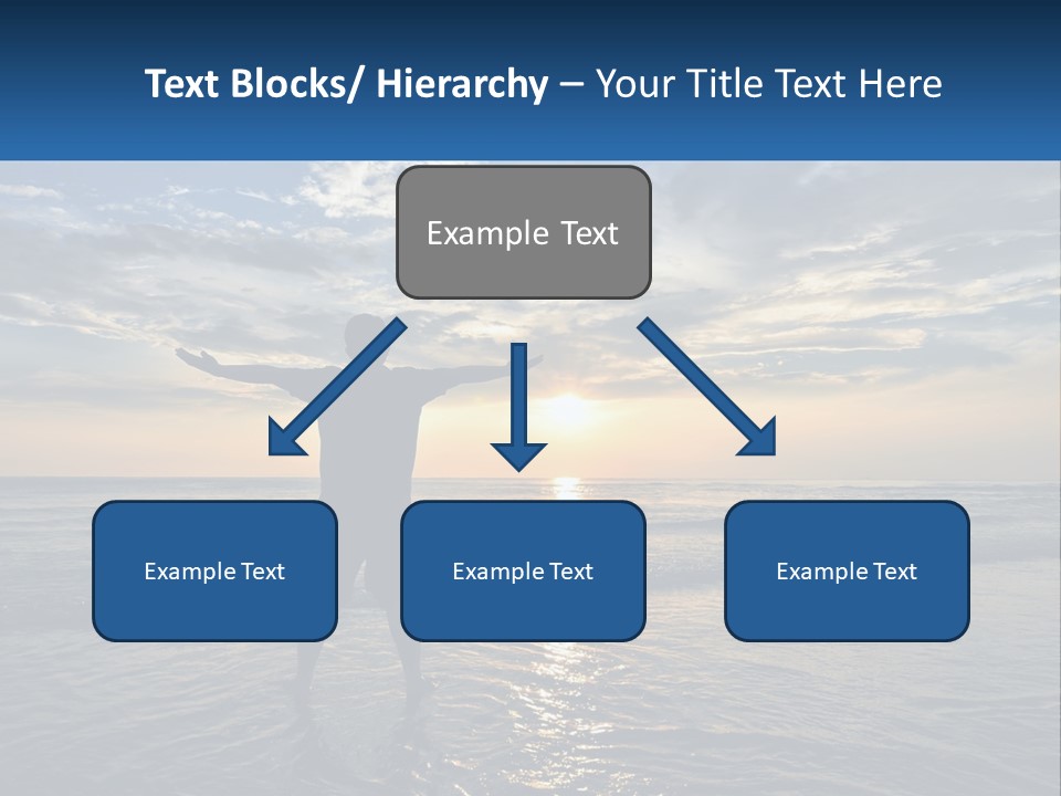 A Man Standing On The Beach With His Arms Outstretched PowerPoint Template