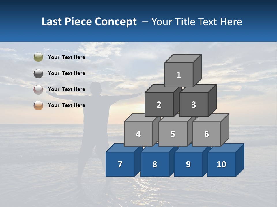 A Man Standing On The Beach With His Arms Outstretched PowerPoint Template