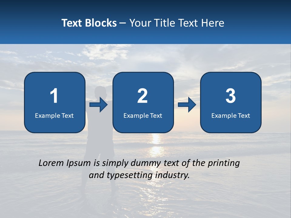 A Man Standing On The Beach With His Arms Outstretched PowerPoint Template