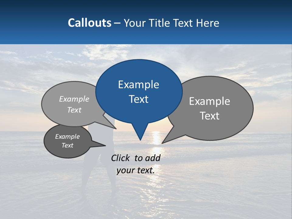 A Man Standing On The Beach With His Arms Outstretched PowerPoint Template