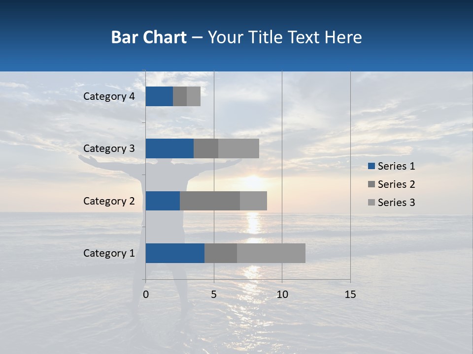 A Man Standing On The Beach With His Arms Outstretched PowerPoint Template