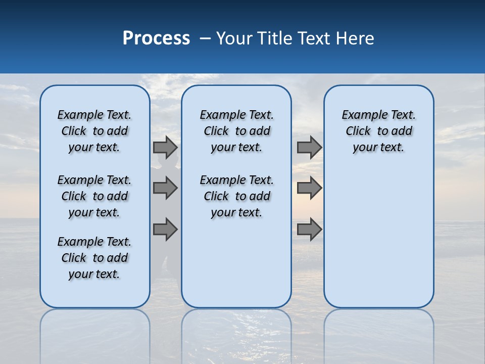 A Man Standing On The Beach With His Arms Outstretched PowerPoint Template