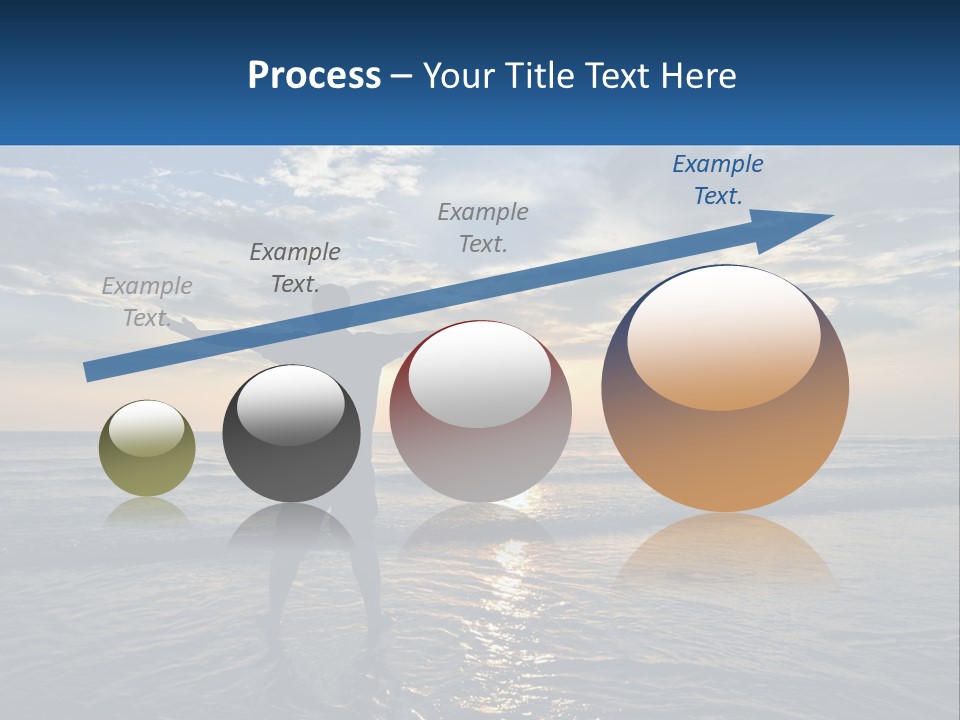 A Man Standing On The Beach With His Arms Outstretched PowerPoint Template