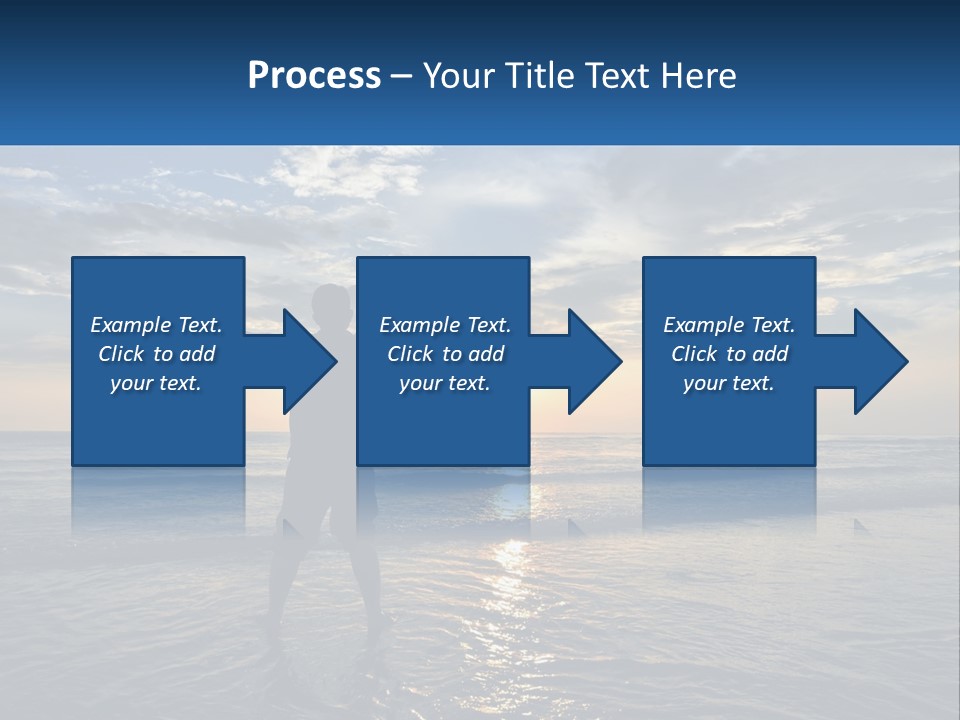 A Man Standing On The Beach With His Arms Outstretched PowerPoint Template
