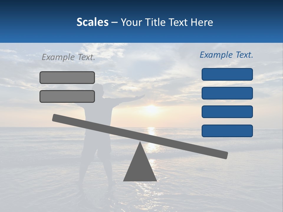 A Man Standing On The Beach With His Arms Outstretched PowerPoint Template