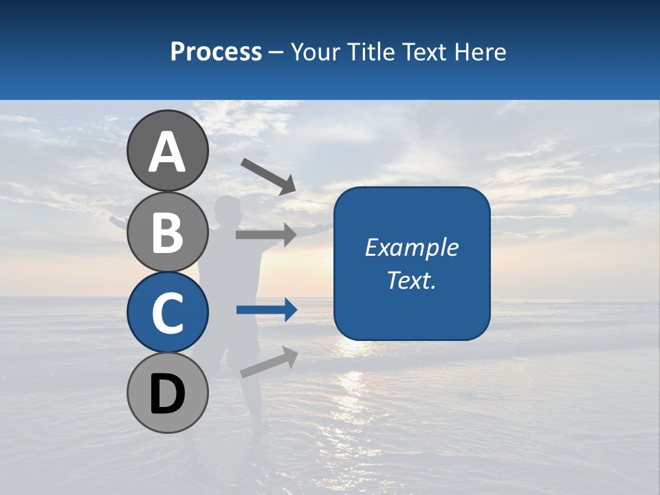 A Man Standing On The Beach With His Arms Outstretched PowerPoint Template