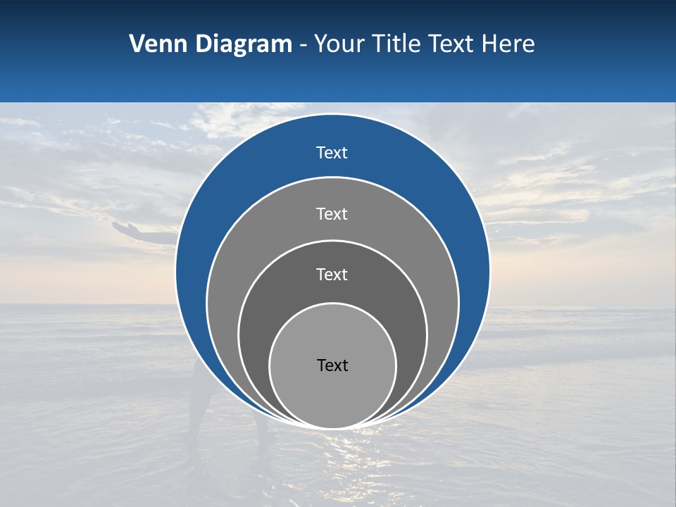 A Man Standing On The Beach With His Arms Outstretched PowerPoint Template