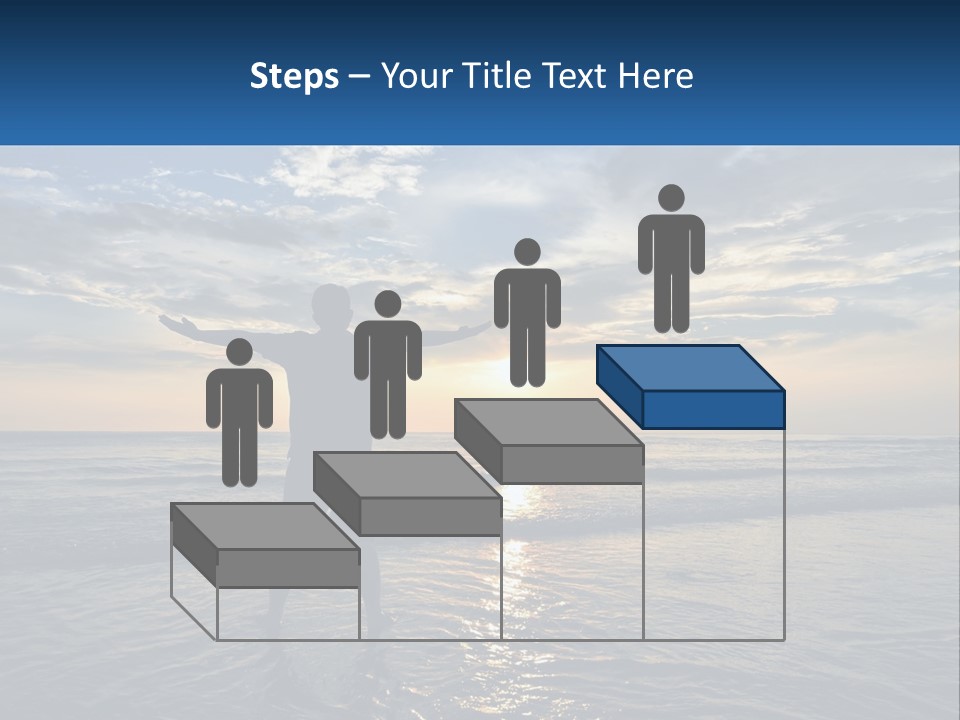 A Man Standing On The Beach With His Arms Outstretched PowerPoint Template