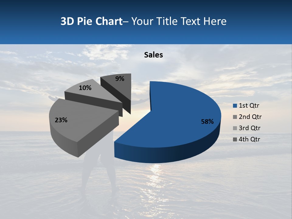 A Man Standing On The Beach With His Arms Outstretched PowerPoint Template