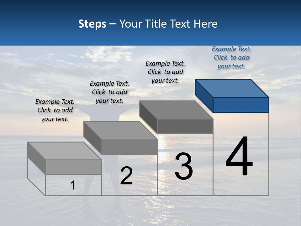 A Man Standing On The Beach With His Arms Outstretched PowerPoint Template