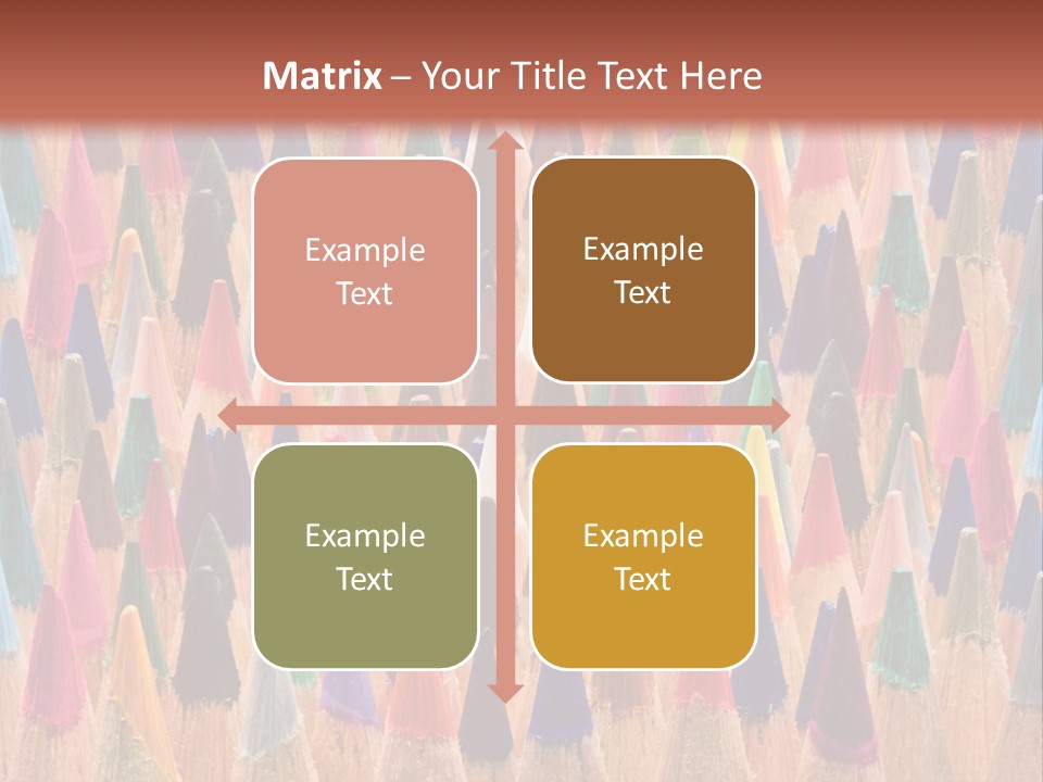 A Group Of Colored Pencils With A Brown Background PowerPoint Template