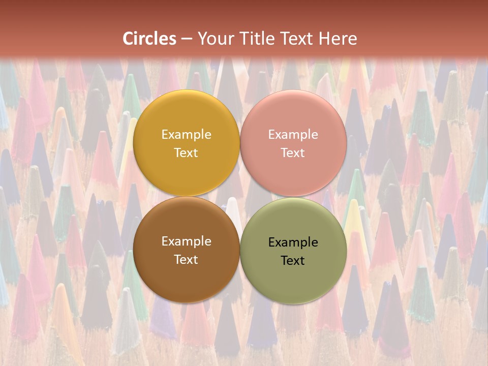 A Group Of Colored Pencils With A Brown Background PowerPoint Template
