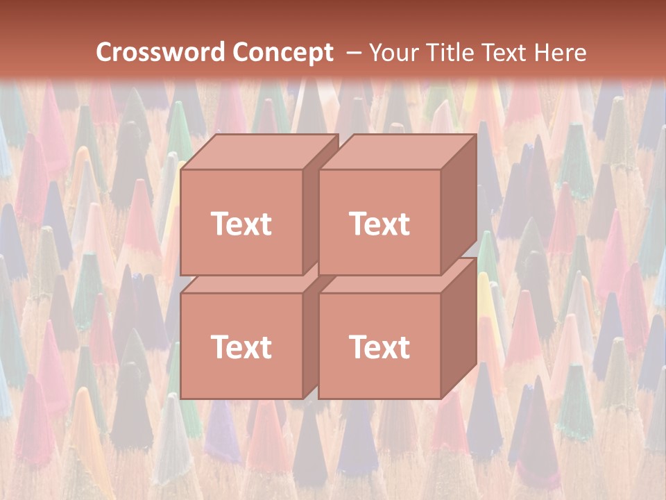 A Group Of Colored Pencils With A Brown Background PowerPoint Template